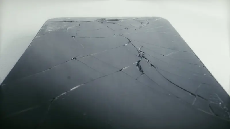 Écran de smartphone fissuré