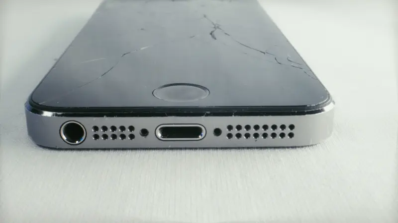 Bas d'un iPhone : prise de charge et haut-parleurs